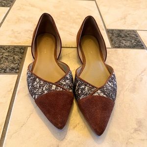 Anthropologie pointed tweed flats 9M 39EU
